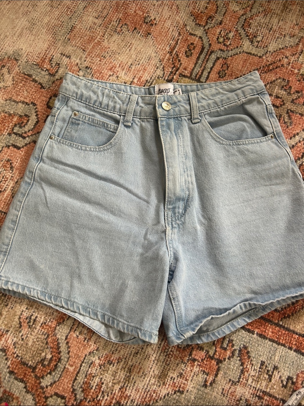Princess Polly Light Wash High-Rise Denim Shorts